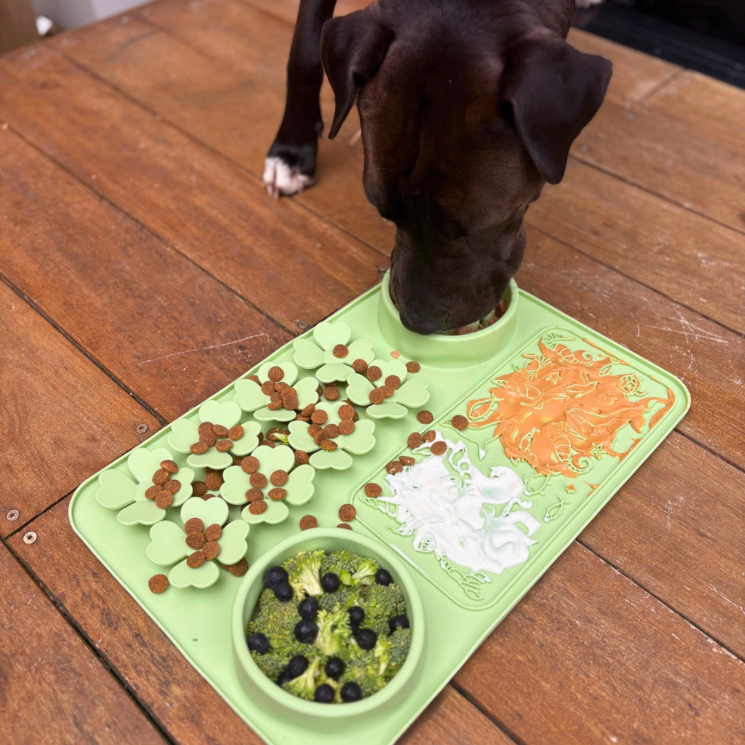 Silicone Dog Slow Feeder & Enrichment Mat β Ocean & Flower Design