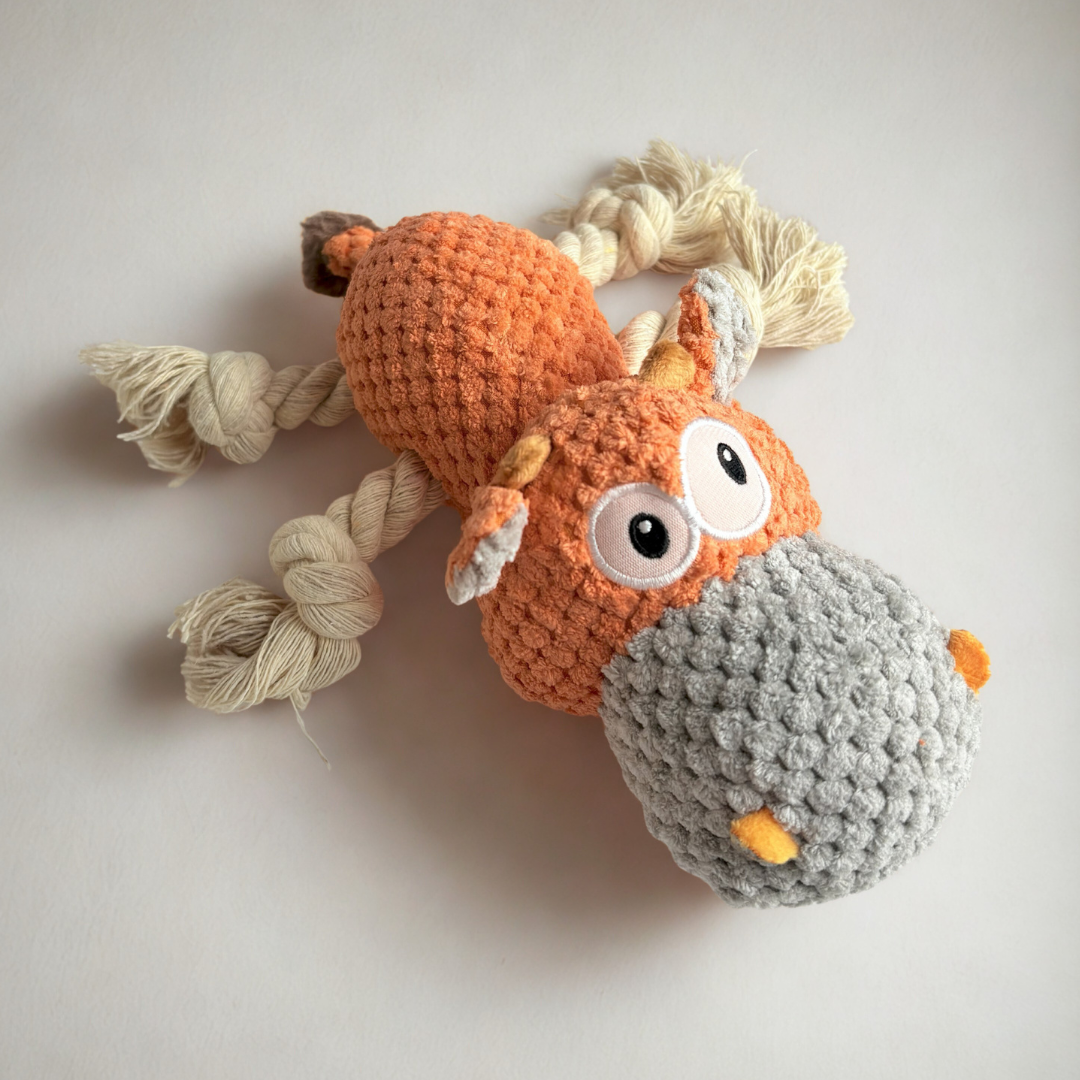 Plush Animal Rope Tug Toy – Durable & Cuddly Fun for Dogs