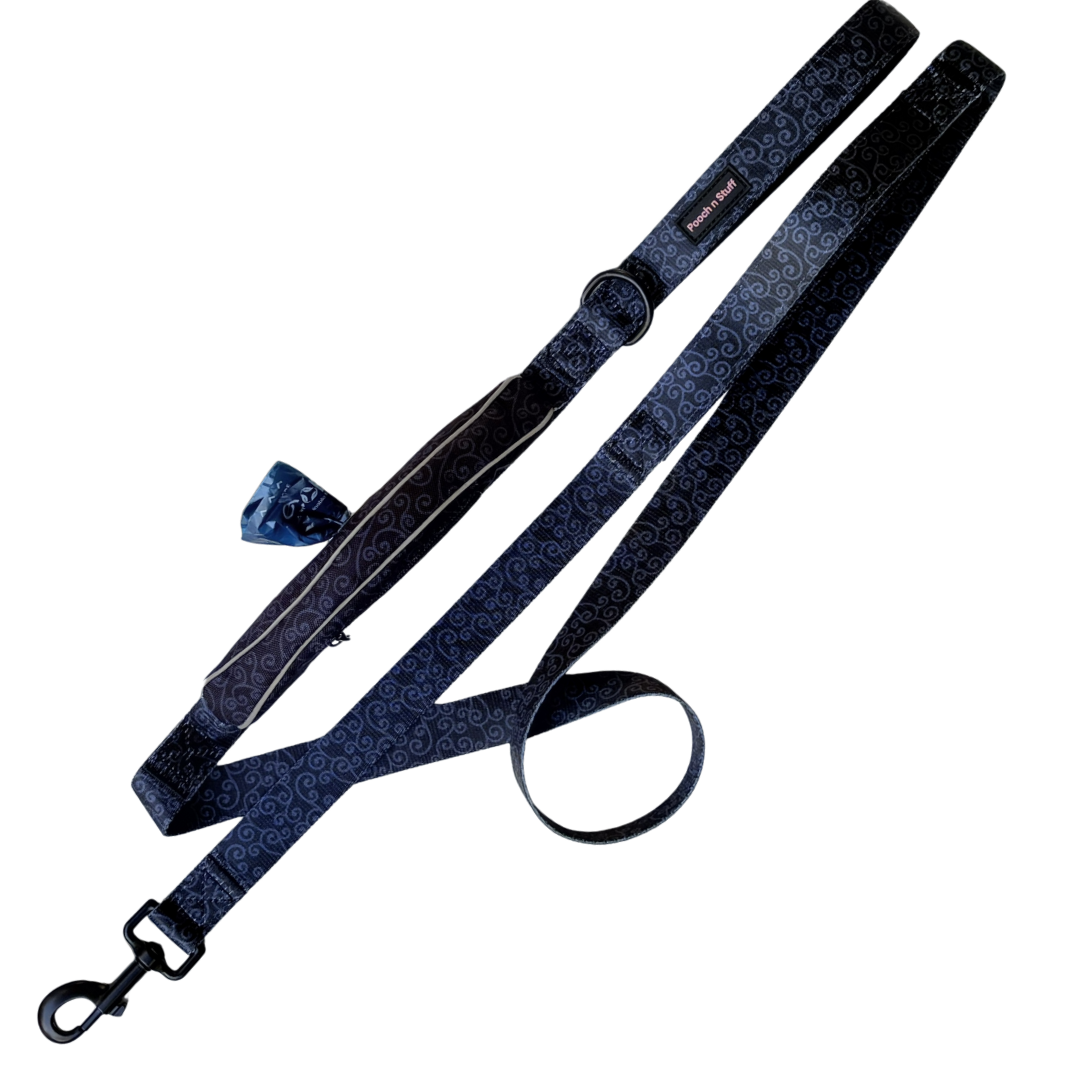 Double-Handle Traffic Lead with Built-In Poo Bag Holder