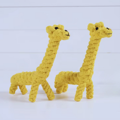 Giraffe Rope Dog Toy – Cotton Chew & Tug Fun