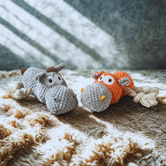 Plush Animal Rope Tug Toy – Durable & Cuddly Fun for Dogs