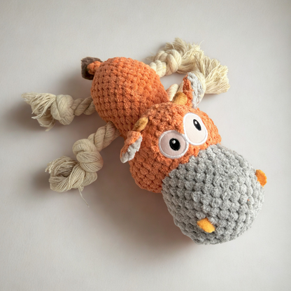 Plush Animal Rope Tug Toy – Durable & Cuddly Fun for Dogs