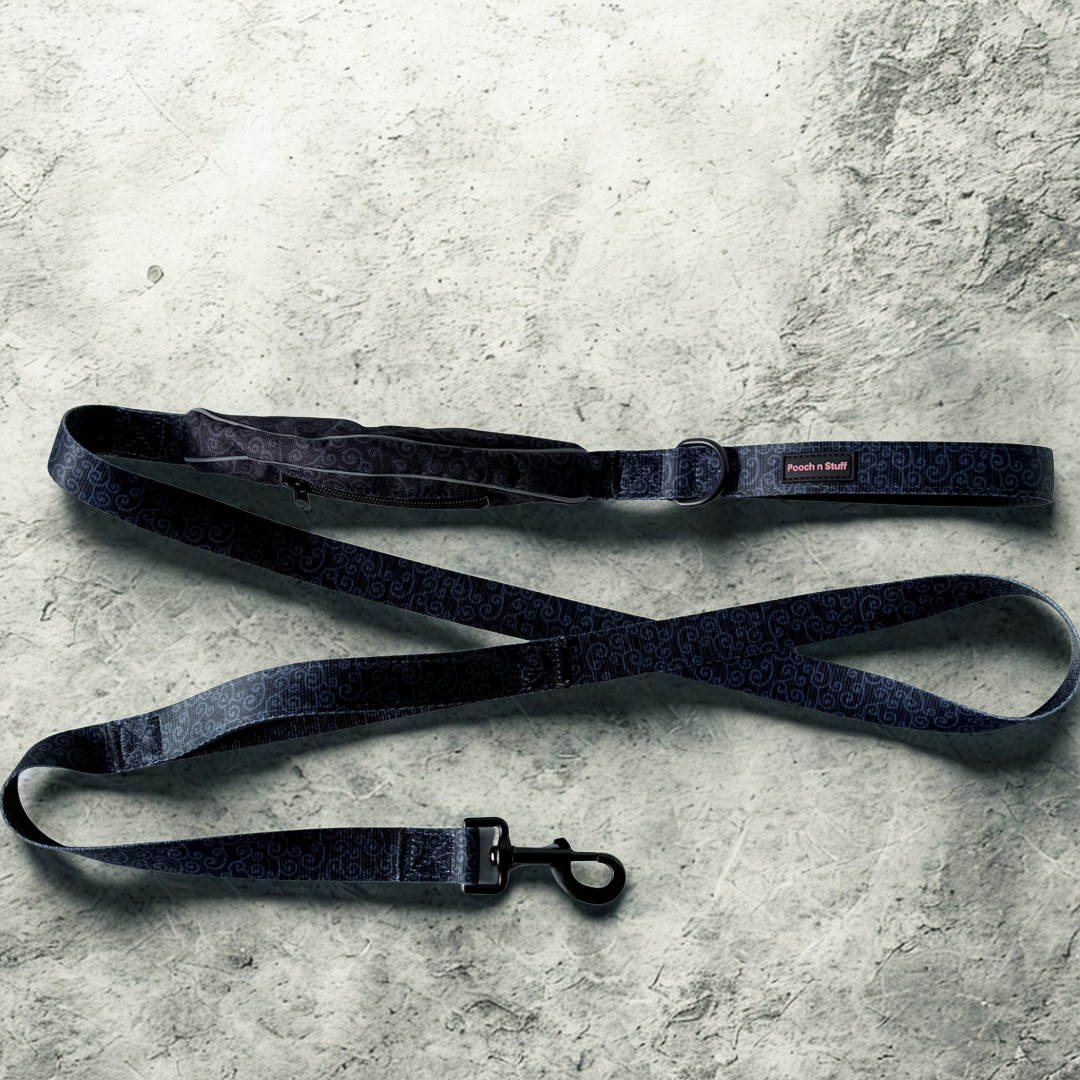 Double-Handle Traffic Lead with Built-In Poo Bag Holder